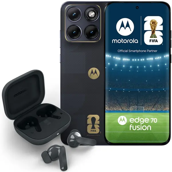 Motorola Telefon mobil Motorola edge 70 fusion FIFA edition, 256GB, 8GB RAM, 5G, PANTONE Silhouette + moto buds bass, Negru
