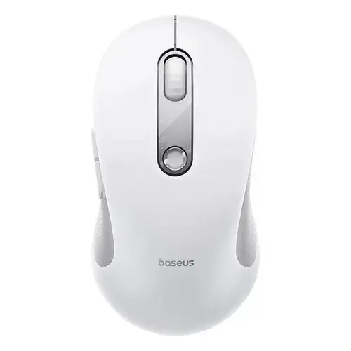 Mouse Baseus F02 PC sau NB wireless B0203302, 2.4Ghz, optic, 800/1200/1600 dpi, click silentios, butoane/scroll 4/1 (Alb)