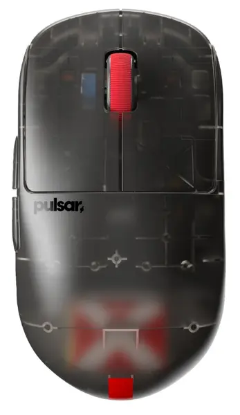 Mouse de gaming Pulsar - X2H Medium, optic, fără fir , Clear Black Edition