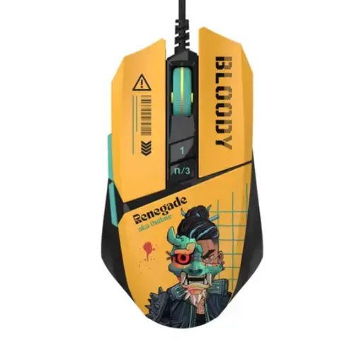 Mouse Gaming A4Tech W63 Max Renegade Sunset, iluminare, Wired, USB (Multicolor)