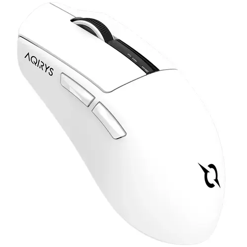 Mouse Gaming AQIRYS Zephyr, Wireless 2.4 GHz/Bluetooth, 26000 dpi, OLED Display, magnetic charging dock (Alb)