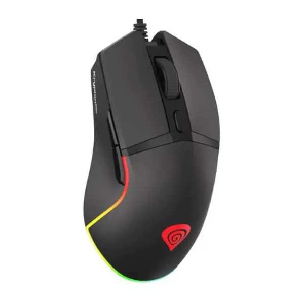 Mouse gaming cu fir Gensesis Krypton 220, senzor optic, interfata USB, rezolutie maxima 6400 DPI, numar butoane 6, iluminare RGB, maximum frame rate 6 666 FPS, negru