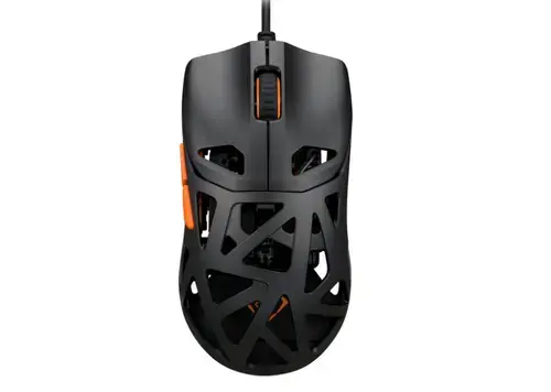 Mouse Gaming Deltaco DM360, 12400 DPI, Wired (Negru/Portocaliu)