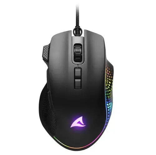 Mouse Gaming ergonomic Sharkoon Shark Force III, Wired, USB, 12800 DPI, RGB (Negru)