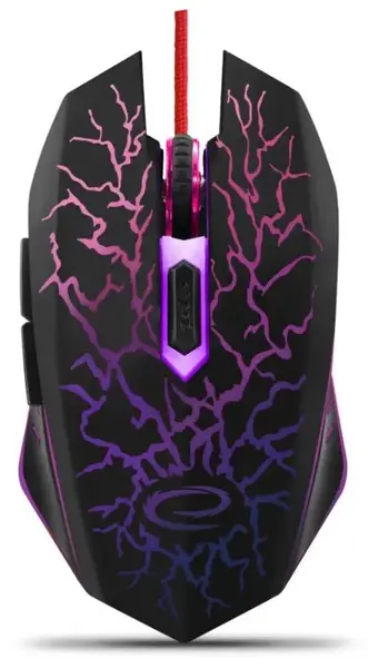 Mouse Gaming Esperanza EGM211R, Optic, 2400 DPI, USB, Iluminat (Negru)
