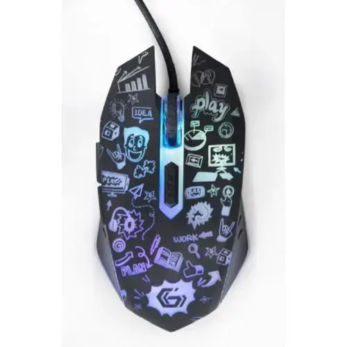 Mouse Gaming GEMBIRD MUS-6B-GRAFIX-01, USB, 3600 dpi, iluminare RGB (Negru)