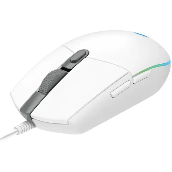 Mouse gaming Logitech G203, Iluminare RGB LightSync, Alb