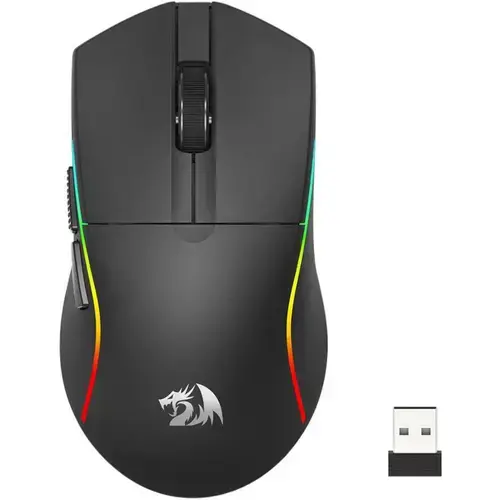 Mouse Gaming Redragon Deicide Standard, iluminare RGB, Wired, Wireless 2.4Ghz, Bluetooth (Negru)