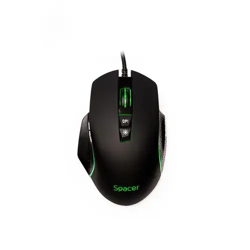 Mouse Gaming Spacer SPGM-PULSAR-SPEED, USB, 8.000 DPI, iluminare RGB (Negru)