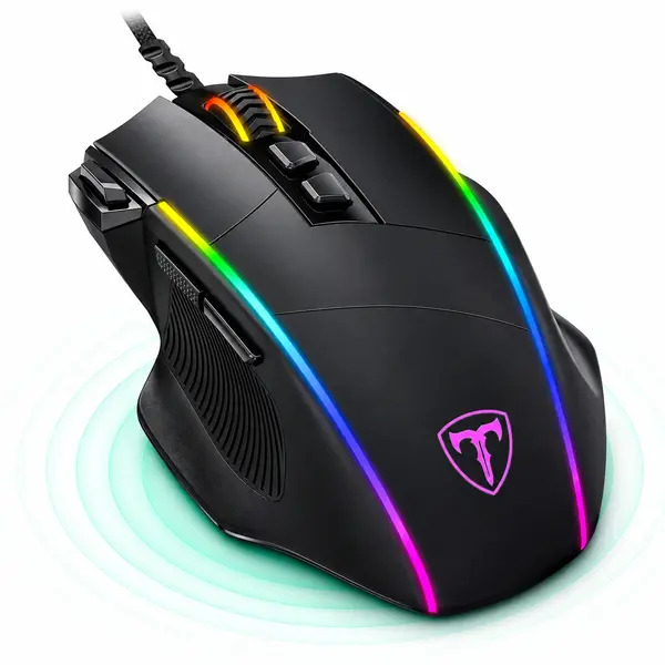 Mouse gaming Timebox, 5000 DPI, USB, Ergonomic, 1000Hz, RGB Led, Negru - Default Title