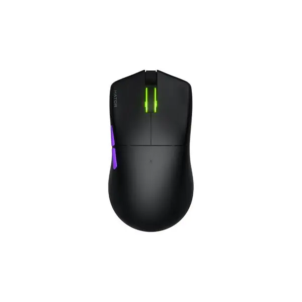 Mouse gaming wireless Hator Pulsar 3 ULTRA 8K+4K, polling rate pana la 8000Hz, senzor Optical PixArt PAW 3950, rezolutie maxima 30000 DPI, switch HATOR® Optical 100M, side switch Kailh 3M, durata de viata baterie in wireless mode pana la 180 de ore, negr