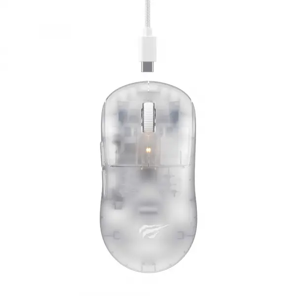 Mouse Gaming Wireless HAVIT MS970WB Pro, 800DPI - 12000DPI, BT / Wi-Fi / Wired, Transparent Alb