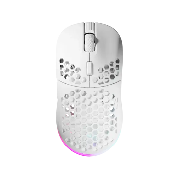 Mouse Gaming Wireless Nyfter NYF 22 19000 DPI, 1000 Hz, 72 g Alb, 2 skin-uri , RESIGILAT - Default Title