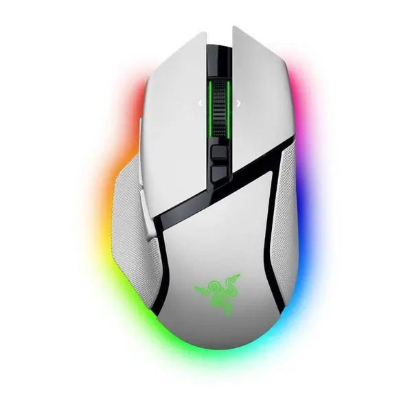 Mouse gaming wireless Razer Basilisk V3 Pro, 35K DPI, 11 butoane programabile, iluminare Razer Chroma RGB, senzor Focus Pro 35K Optical Sensor Gen-2, Alb