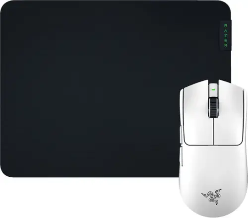 Mouse Gaming Wireless Razer Viper V3 Pro + MousePad Gigantus M Hero Bundle, 35000 DPI, 6 butoane programabile (Alb)