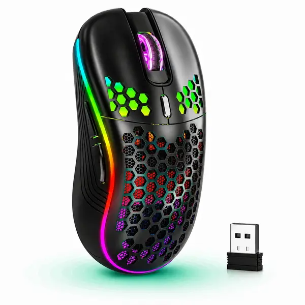 Mouse gaming wireless Timebox, 1600DPI, ultrausor 80g, USB Reciver 2, Negru - Default Title