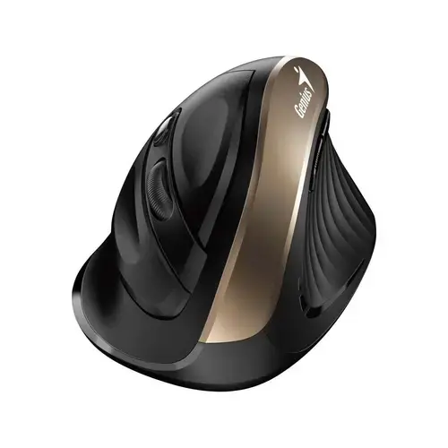 Mouse Genius Ergo NX-8250S, wireless, 2.4GHz, optic, 1600 dpi, butoane/scroll 5/1, Negru/Auriu