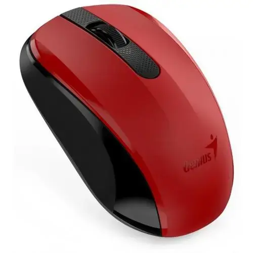 Mouse Genius, „NX-8008S”, PC sau NB, wireless, 2.4GHz, optic, 1200 dpi, butoane/scroll 3/1, Rosu