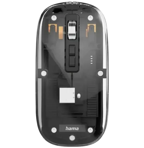 Mouse Hama WM-600, Wireless 2.4Ghz, Bluetooth, 1600DPI (Transparent/Negru)
