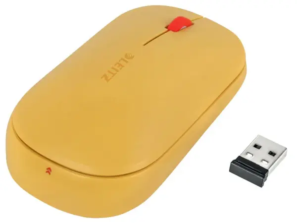 Mouse Leitz Cosy, conexiune duala, dimensiune medie, galben chihlimbar Mouse Leitz Cosy, conexiune duala, dimensiune medie, galben chihlimbar