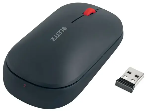 Mouse Leitz Cosy, conexiune duala, dimensiune medie, gri antracit Mouse Leitz Cosy, conexiune duala, dimensiune medie, gri antracit