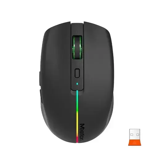 Mouse Meetion BTM002, Wireless 2.4 Ghz, Bluetooth, USB (Negru)