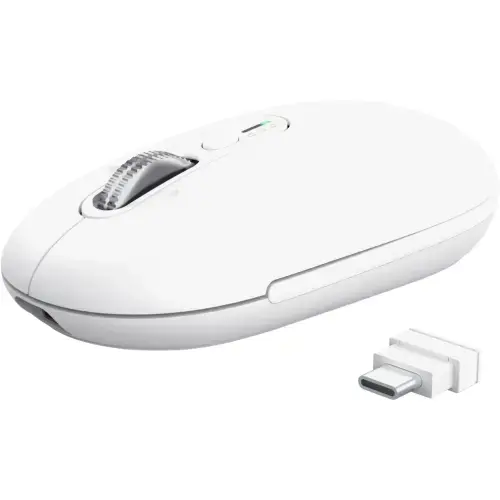 Mouse Optic Trust Seron Hyperscroll, USB Wireless/Bluetooth, 3200 dpi, Alb
