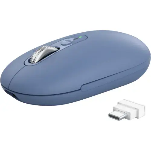 Mouse Optic Trust Seron Hyperscroll, USB Wireless/Bluetooth, 3200 dpi, Albastru
