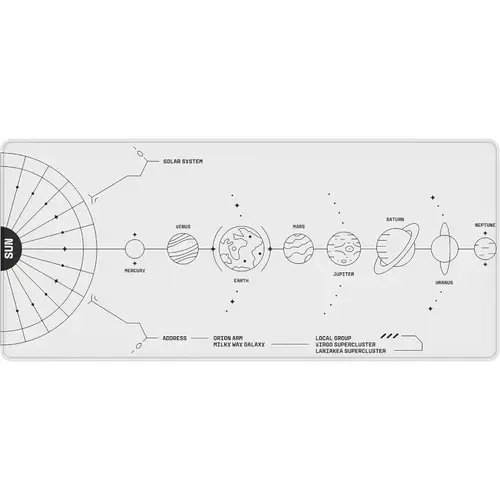 Mouse pad Dark Project Terra Nova XL, 900 x 400 x 4 mm, Alb/Negru