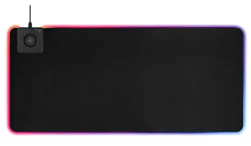 Mouse Pad Deltaco Gaming Extra Wide GAM-092, RGB, incarcare Fast Wireless, 10W (Negru)