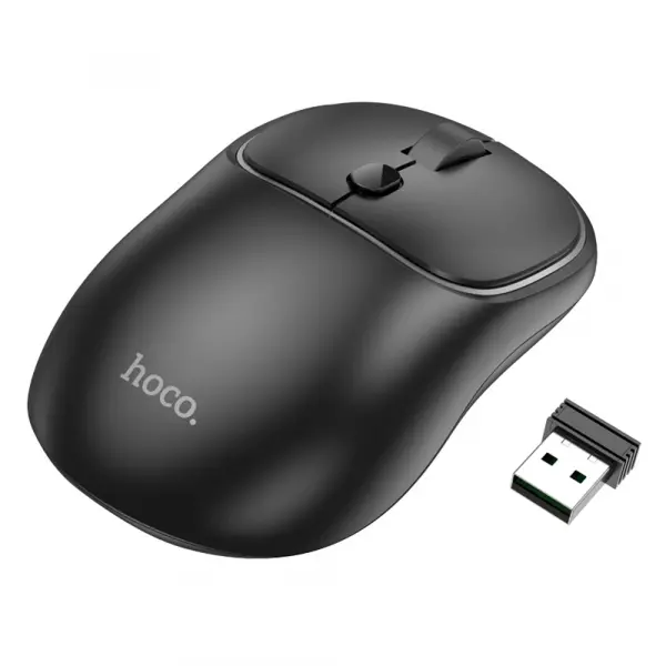 Mouse Wireless HOCO GM25, 1600DPI, BT / Wi-Fi, Negru