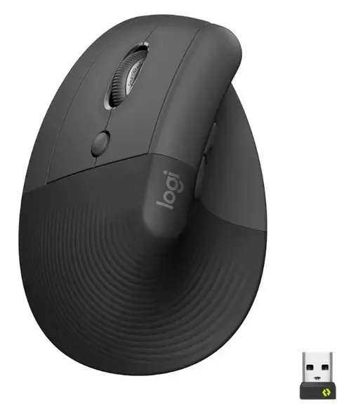 Mouse Wireless Logitech Lift Left Vertical Ergonomic, Bluetooth, 4000 DPI, recomandat pentru mana stanga (Negru)
