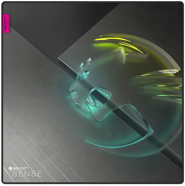 Mousepad gaming ROCCAT - Sense Icon Square, L, moale, negru/gri
