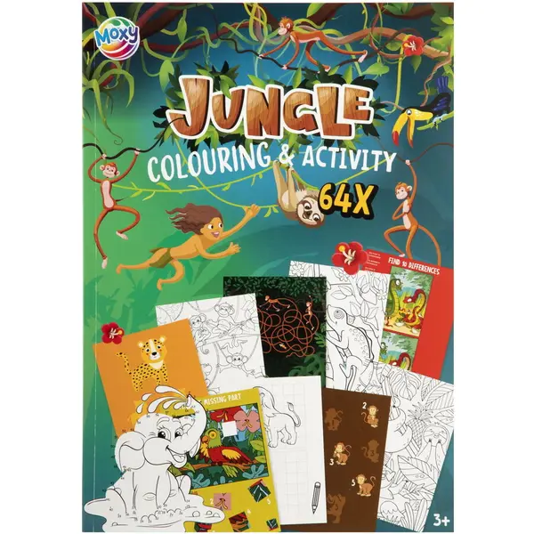 Moxy Carte de colorat cu activitati - Jungla