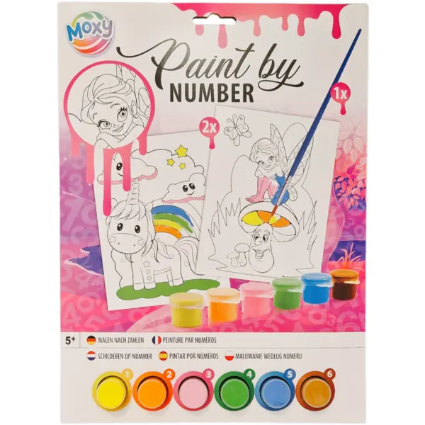 Moxy Set pictura pe numere - Unicorn si zana