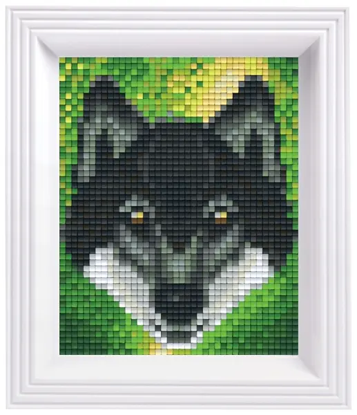 Mozaic cu ramă Pixelhobby - Lup, Kit Pixel Clasic