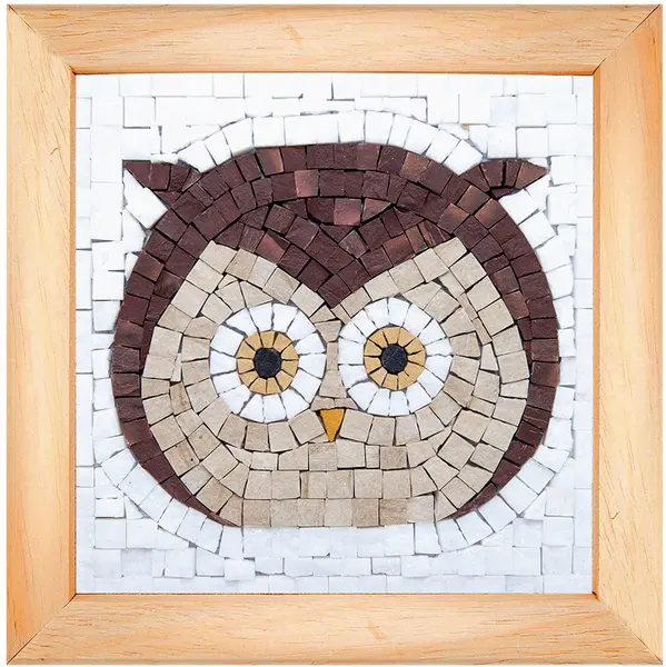 Mozaic de piatră Neptune Mosaic - Față de bufniță într-un cadru