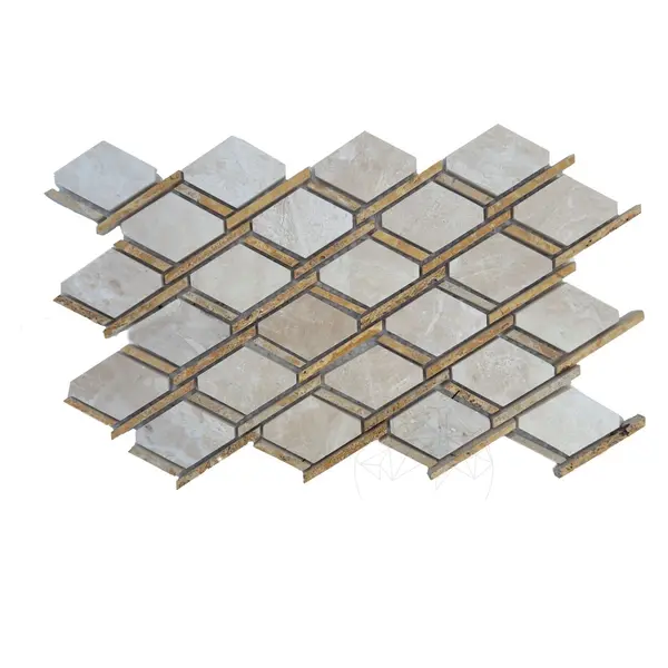 Mozaic Marmura Beige & Travertin Yellow Maze Polisat, 30.5 x 30.5 cm