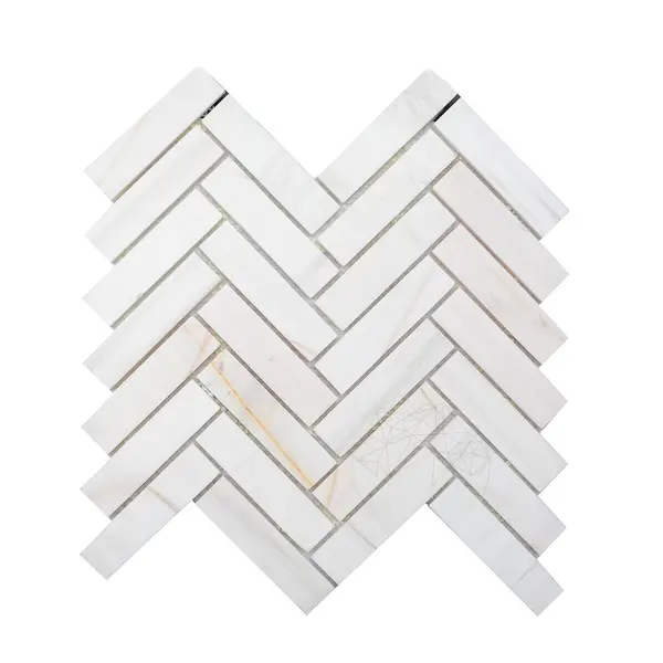 Mozaic Marmura Calacatta Amber Chevron Polisata, 28 x 31 cm