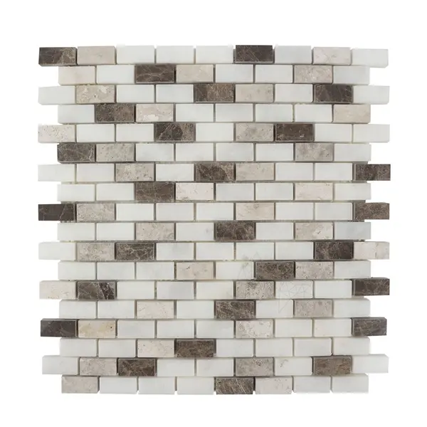Mozaic Marmura Mix Polisata, 3.2 x 1.5 cm (Emperador/Tundra/Mugla)