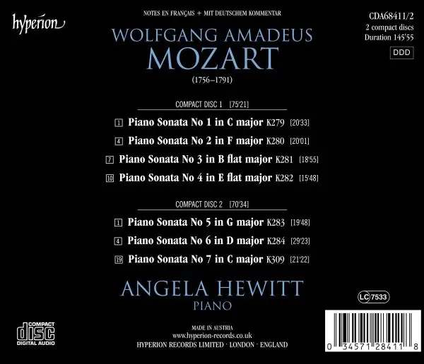 Mozart: Piano Sonatas K279-284 - K309 | Angela Hewitt