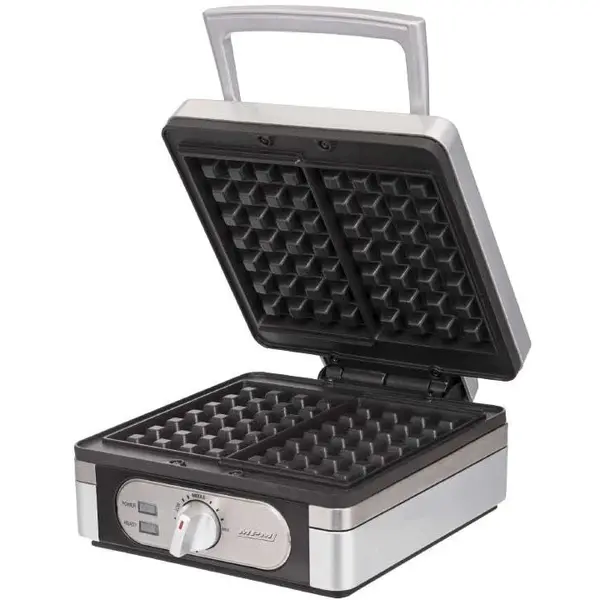 MPM Aparat de facut waffe MGO-13, cu 2 compartimente, 1400 W, Argintiu