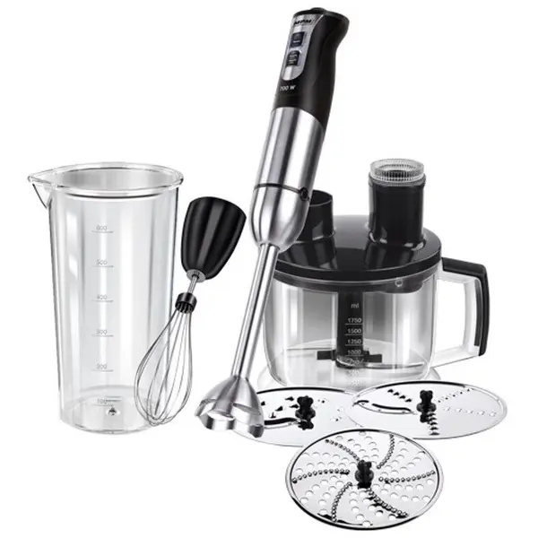 MPM Blender de mana MPM MBL-11,800W, 6 in 1, otel inoxidabil ,viteza reglabila,led