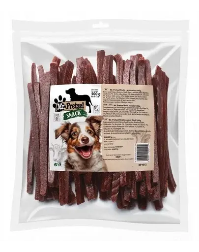 Mr. Pretzel Fâșii de vită 500 g delicatese pentru câini