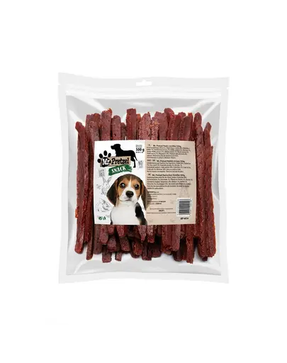 MR. PRETZEL Fâșii iepure 500 g recompensă naturală câini