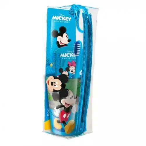 Mr.White set voiaj Mickey Mouse periuta+pahar+pasta dinti, aroma de menta, 75ml Zephyr Labs