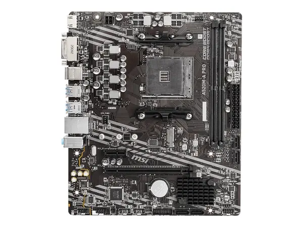 MSI A520M A PRO - Placa de baza AM4, mATX, 2 DDR4, HDMI, DVI, USB, Gigabit LAN