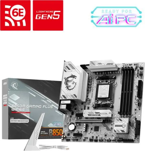 MSI B850M GAMING PLUS WIFI6E - AM5, DDR5 8200+, PCIe 5.0 M.2, Wi Fi 6E, mATX