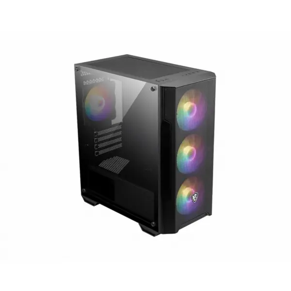 MSI Carcasa PC MSI MAG FORGE M100A, mATX, RGB, Negru Transparent
