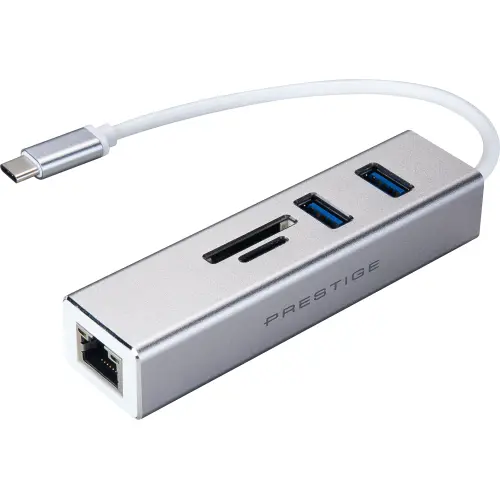 MSI Hub USB MSI Prestige Type C Multi-port, 2x USB 3.0, 1x SD Card, 1x Lan, Grey